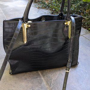 Neiman Marcus Faux Leather Large Tote Black NWOT